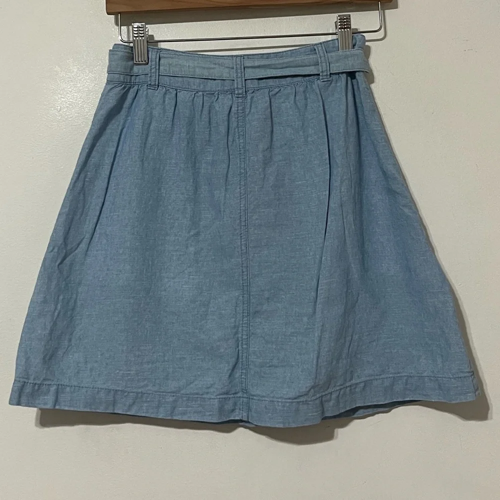 Madewell Denim Button-Front Tie Mini Skirt Harlow Wash Sz 0